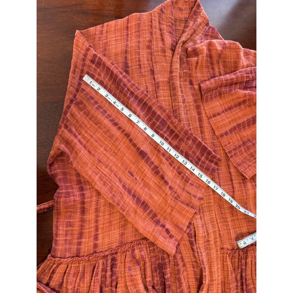 Free People Tie Dye Kimono Wrap Top M/L Oversize Boho Sheer Indie Cover-Up Layer - Picture 8 of 8